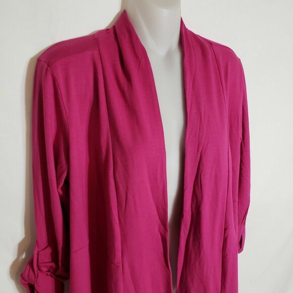 L.L. Bean Womens Small Petite Open Front Cardigan Pink 48% Supima Cotton Spandex - Picture 10 of 11